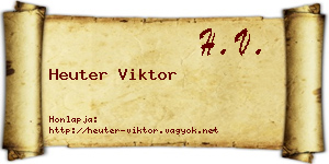 Heuter Viktor névjegykártya